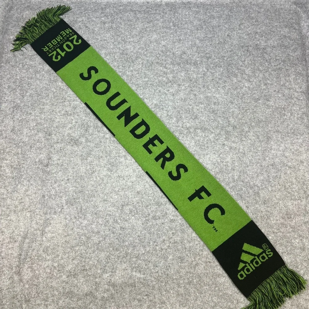 Seattle Sounders FC 2012 Season Ticket Member Adidas Scarf Green‎ Black Fringed